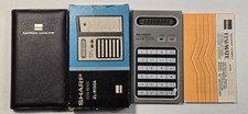 Sharp EL-8130A Vintage Slim Pocket Calculator In Box W/Manual Works Well