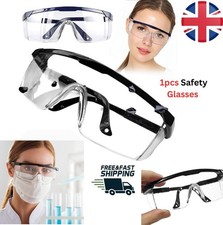 Safety Glasses Clear Anti-Fog & Anti-Scratch Eye Protection Work/Lab Goggles UK