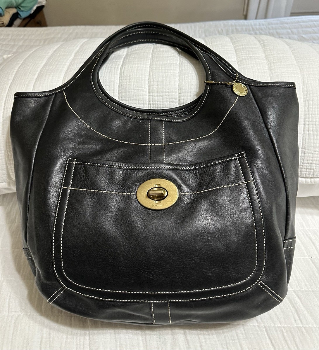 バッグ Old Coach Y2K Messenger bag Leather Nylo Vintage Y2K Coach Ergo XL Legacy Tote Shoulder Bag Hobo Black