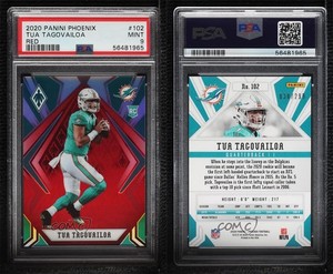 2020 Panini Phoenix Rookies Red /299 Tua Tagovailoa #102 PSA 9 MINT Rookie RC