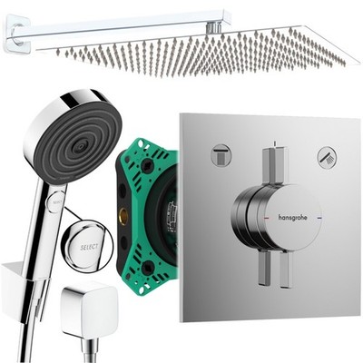 Hansgrohe DuoTurn E + SELECT Unterputz Duscharmatur Regendusche Kopfbrause 36cm