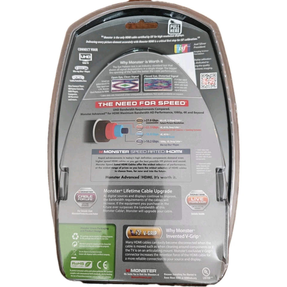 Monster Black Platinum Ultra HD High Speed HDMI Cable with Ethernet and...5 Feet - image 2 of 2