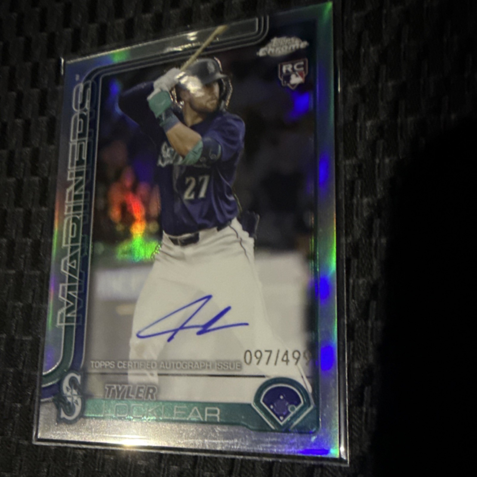 2025 Topps Chrome Rookie Auto Refractor Tyler Locklear /499 Mariners