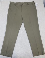 NWT Van Heusen Traveler Slim Pants Men s 40x30 Beige Flat Front Non Iron