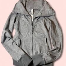 Lululemon Define Jacket Sz 2 Heathered Gray Full Zip Gym Run Yoga