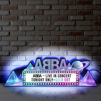 ABBA  Live in Concert  Pinball Topper 3D Printed LED Lightbox Arcade Decor--