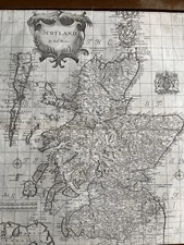 SCOTLAND by ROBERT MORDEN from Camden's Britannia 1695 old antique map chart