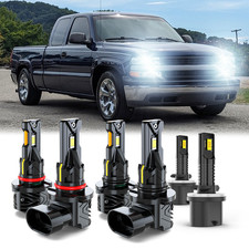 For GMC Yukon XL 1500 2500 2000-06 LED Headlight High Low Fog Light Bulbs Kit