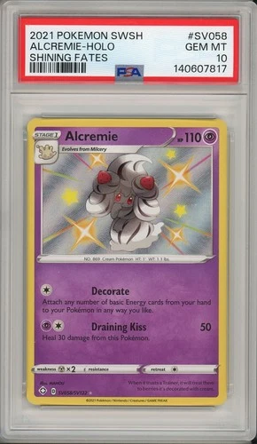2021 Pokemon Sun & Moon Shining Fates Alcremie Holo #sv058 PSA 10