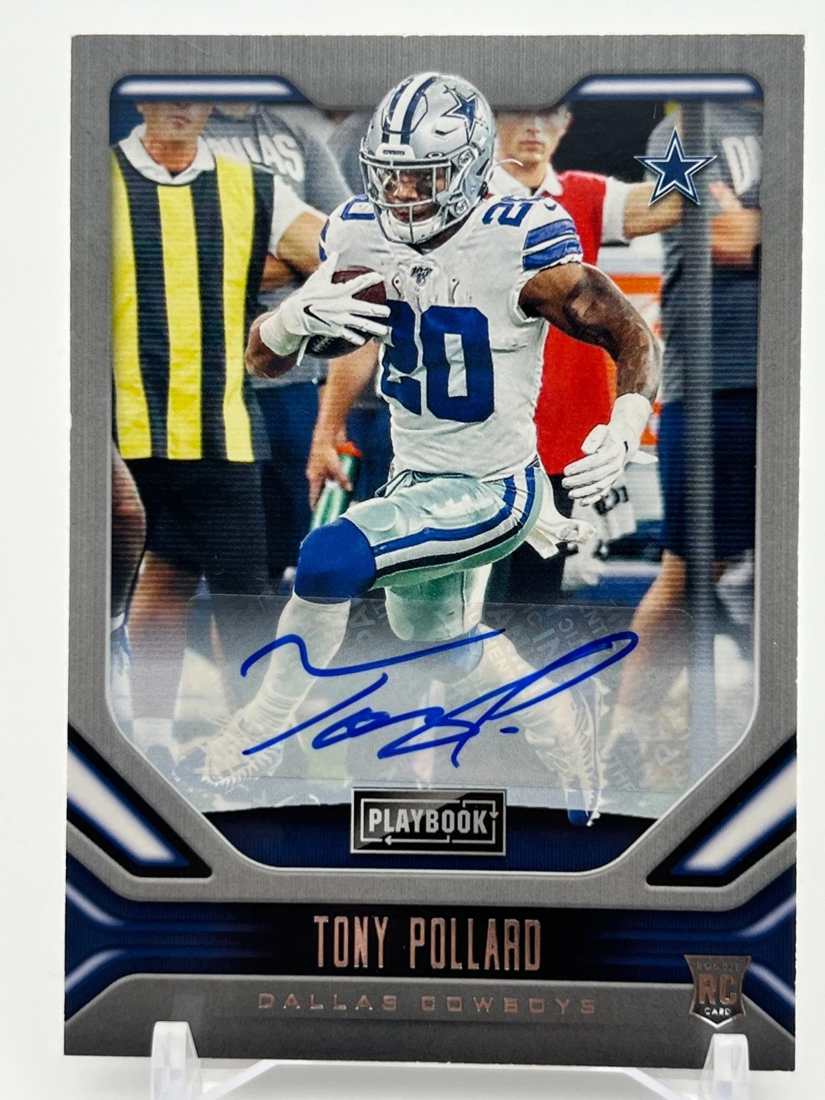 Tony Pollard Panini Playbook #135 Autograph-Cyan Printing Plate 1/1