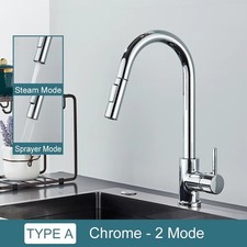 Kitchen Mixer Tap | Pull-Out Spray | Swivel Spout | Brushed Steel