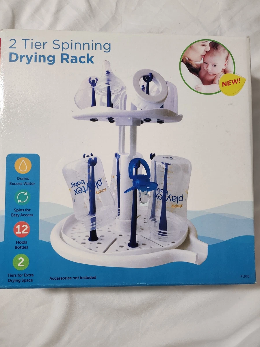 Playtex Baby 2 Tier Spinning Drying Rack Holds Up To 12 Bottles Drains Water