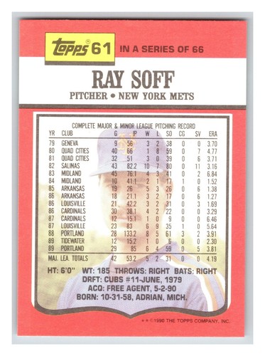 1990 Topps TV New York Mets Glossy - Pick One - Fill Your Set #1-#66 (KCR) - Picture 119 of 129