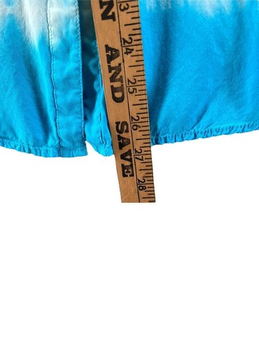 Top de mujer Calvin Klein pequeño cuello en V teñido lengüeta enrollable manga larga charretera azul - Imagen 10 de 10