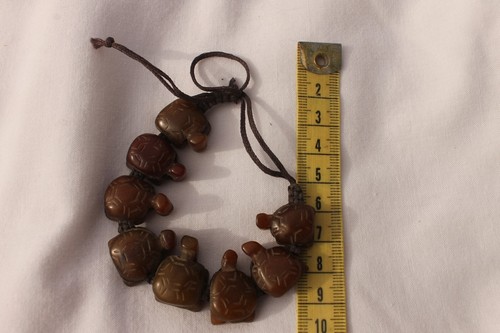 Genuine Hand Carved Stone Turtle Bracelet Adjustable Rope Bracelet Jewelry - 第 1/4 張圖片