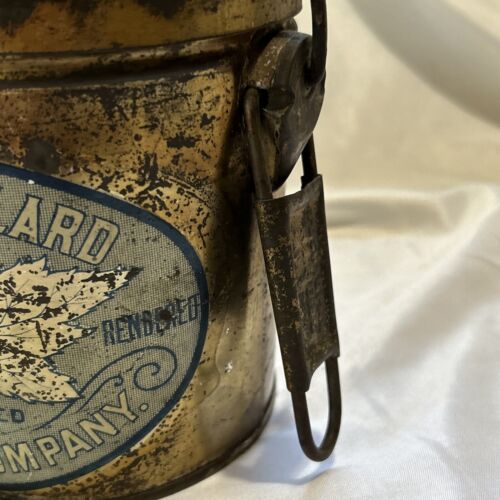 RARE Silver Leaf Lard Can The Swift And Company with Lid & Push To Pail Latch - Picture 4 of 14