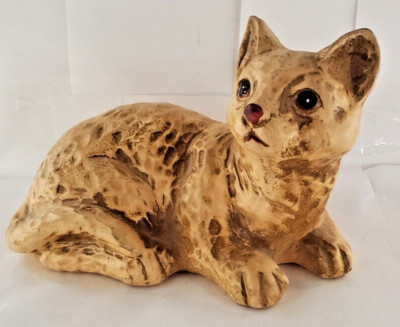 Unbranded Sitting Laying Tan Brown Taiwan  Tall Cat Kitten Tiger Cub Rex 5''
