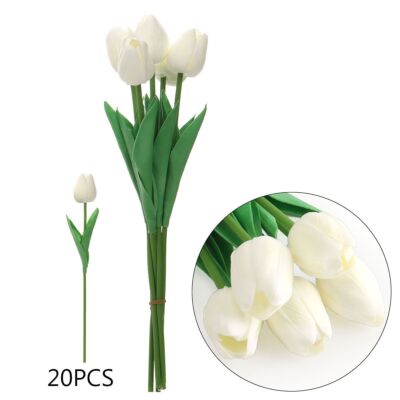 20Pcs Real Touch Artificial Tulips Bridal Home Wedding Party Festival Decor USA