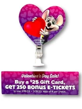 🌟Chuck E Cheese Valentines Day In Store Promotional Item🌟