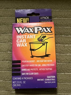 VTG Armor All Wax Pax, Instant Car Wax, 4 Pack Per Box, 1 Box 1995