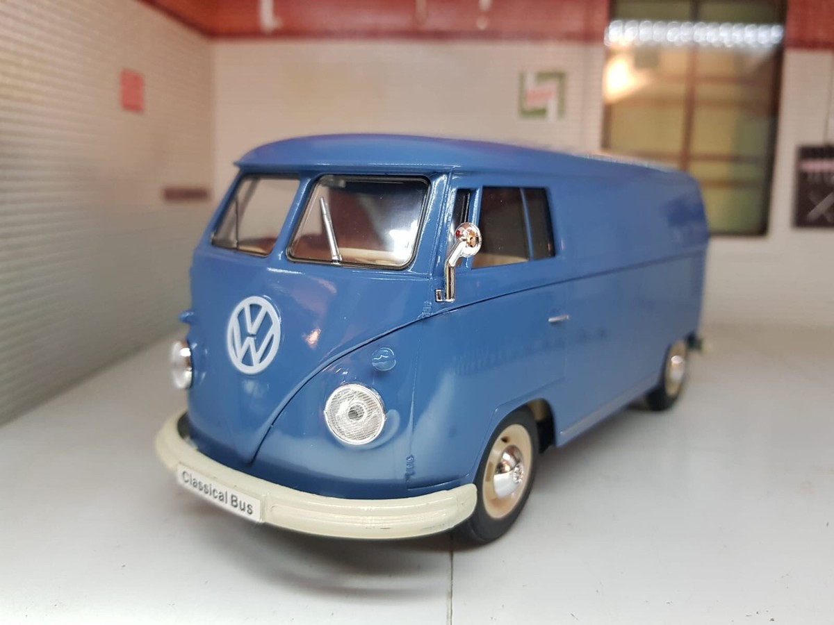VW T1 Van 1963 Blue Bus Welly Bulli 1:24 Scale Diecast