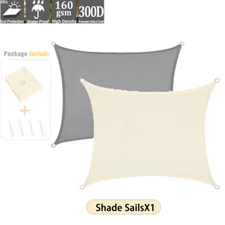 US 2x3M 3x4M New Waterproof Shade Sail Canvas Terrace Canopy Camping SunShelter