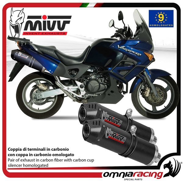 Mivv pair of exhausts Oval approved carbon Honda XL1000 Varadero