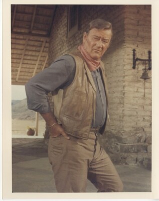 John Wayne Chisum Iconic Rugged Western Portrait Vintage 8x10 Color Photo 1970