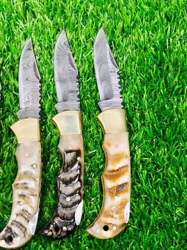 Lot Of 25 Custom Handmade Damascus Steel Pocket Folding Knives Pocket Knife - Picture 3 of 7