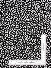 Animal Print Fabric By The Yard Cheetah Leopard Spots White Black Cotton by VIP
