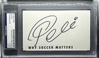 PELE AUTO PSA/DNA authentic Cut Signature From book soccer autograph RARE!