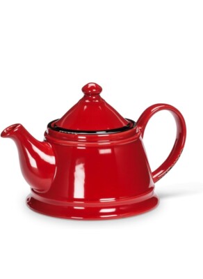 Abbott Collection Red Enamel Look Teapot #816