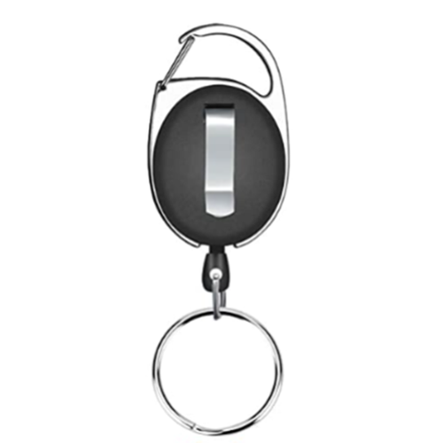 Anti Lost Badge Reel Retractable Key Chain Recoils w/Steel Wire Rope Elastic EDC - Picture 2 of 3