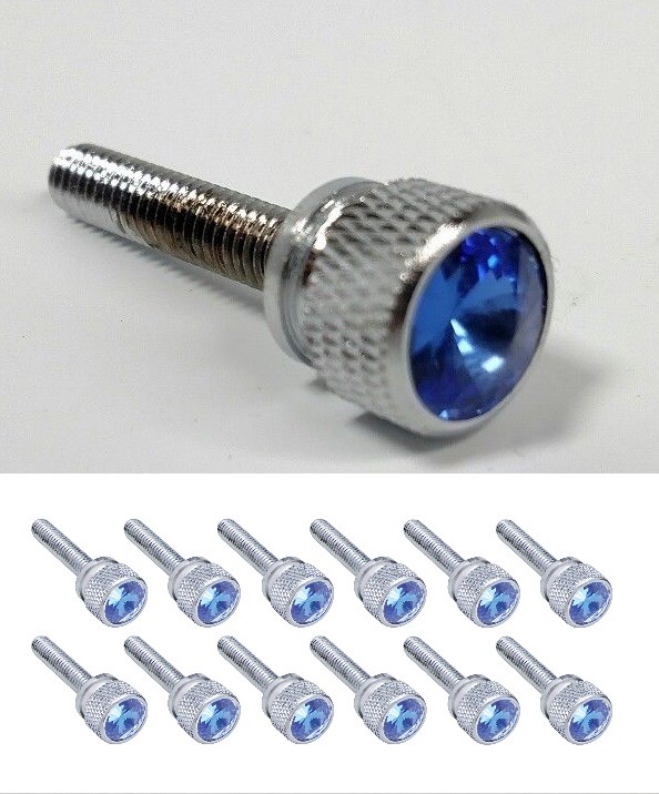 Long Chrome Kenworth Dash Screws W/Jewel In Pack Of 12