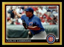 Carlos Zambrano 2010 Bowman Chrome #140 Gold Refractors #/50
