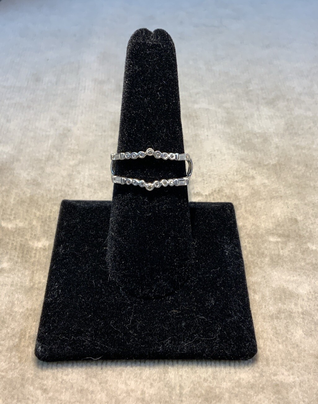 Sterling Silver Ring Jacket / Enhancer with CZ’s - image 2