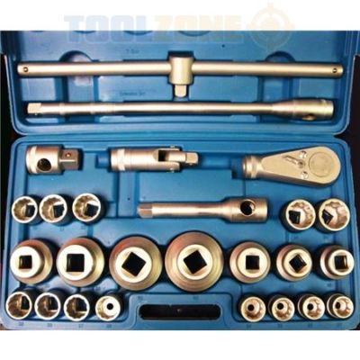 Toolzone 26Pc 3/4'' & 1'' Socket Set Garage Workshop Tools
