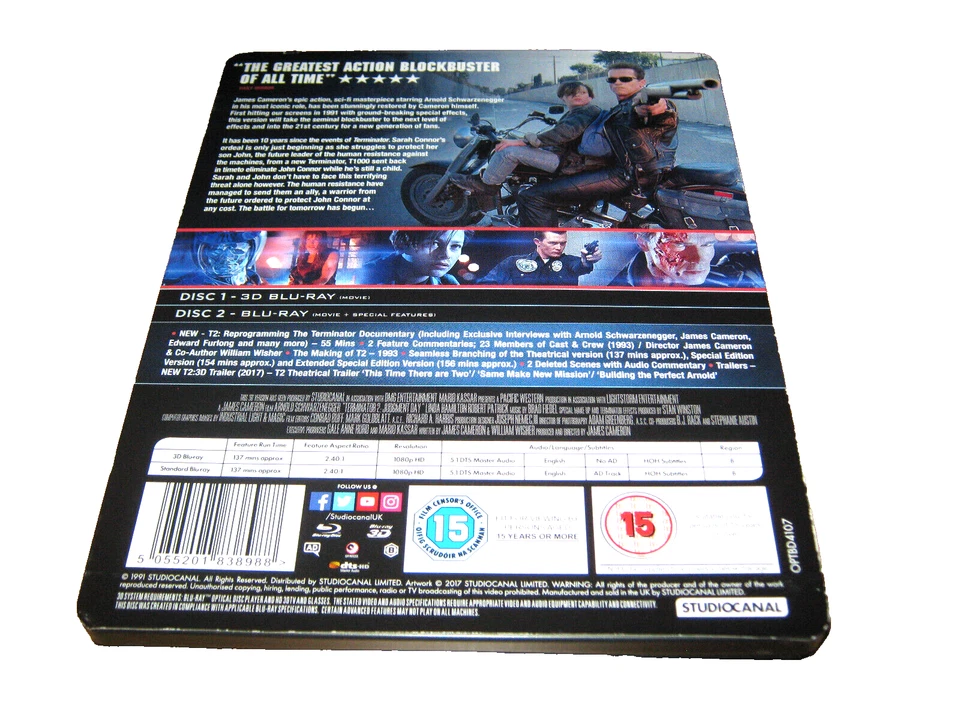 Terminator 2: Judgment Day - Near Mint - 3D Blu-Ray - Steelbook Edition - Image 2 of 2