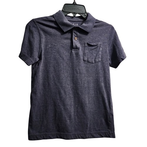 Basic Editions Kids Polo Shirt Heathered Casual Short Sleeve Top L (10/12)
