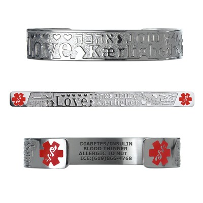 Divoti All Love Medical ID Cuff, Adjustable (fits 6.5-8.0'')