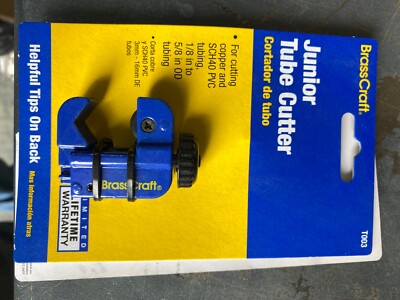 BRASS CRAFT (T401) SCREW FEED JUNIOR TUBE CUTTER; CUTTING RANGE: 1/8'' - 5/8'' O D