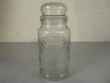 Vintage Planters Mr. Peanut 75th Anniversary Glass Canister Jar & Lid Great Cond