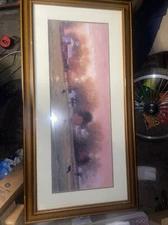 R.L. Knaub Painting. Title: Fall Pasture. Framed: 42 x 19 inches. 