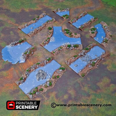 Wild Rivers - Shadowfey Wilds 15mm 20mm 28mm 32mm 37mm Wargaming Terrain D&D DnD