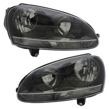 Headlights VW Golf MK5 5 Door GTi 2004-2009 Black Headlamps 1 Pair Left & Right
