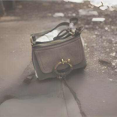 See By Chloe Joan Leather Mini Shoulder Hobo Bag in Matty Grey