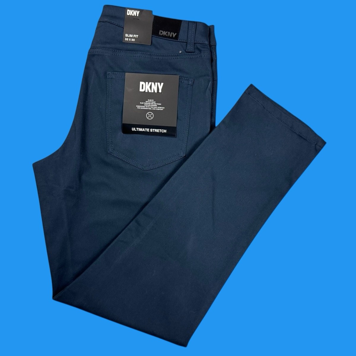 DKNY Mens Size 32x30 Stanton Slim Fit Ultimate Stretch Blue 5 