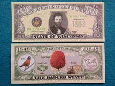 WISCONSIN: The Badger State Since 1848 ~ $1,000,000 One Million Novelty Dollars