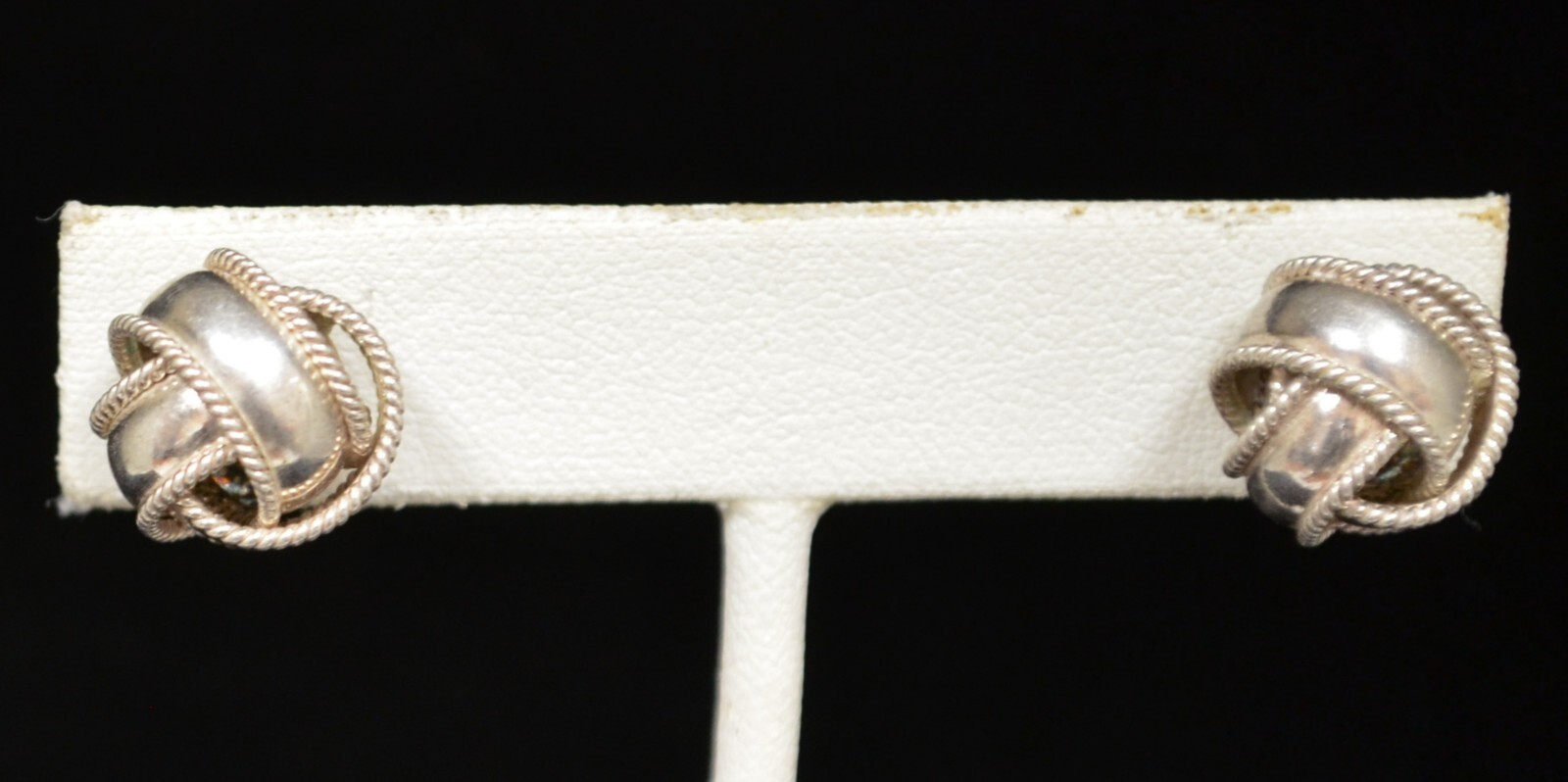 Sterling Silver Overlapping Ball Stud Earrings #F… - image 1