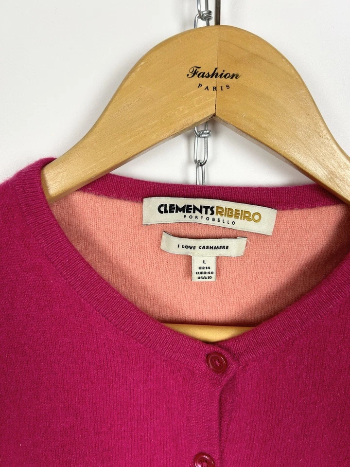 Cárdigan Suéter Jersey CLEMENTS RIBEIRO Niñas 100% Cachemira Talla Grande UK10 Foto 3 de 4